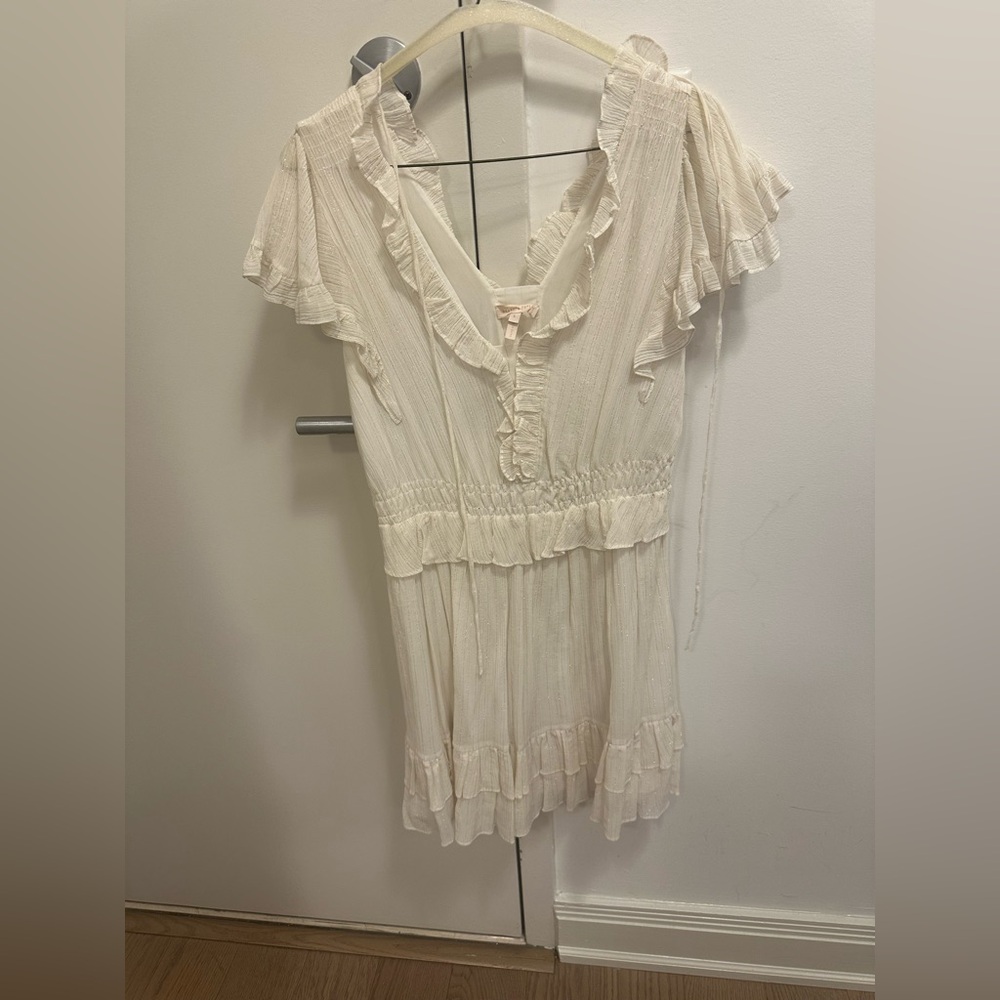 Rebecca Taylor Lurex Stripe V-Neck Dress